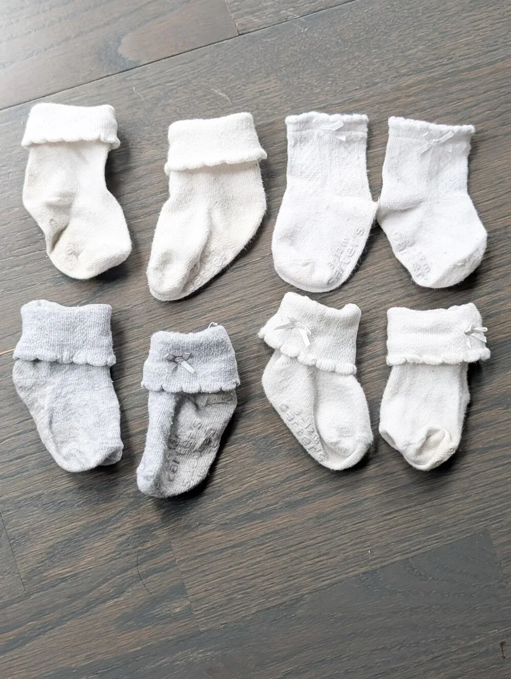 Baby Girls Socks, 4 Pairs, 3-12 Months